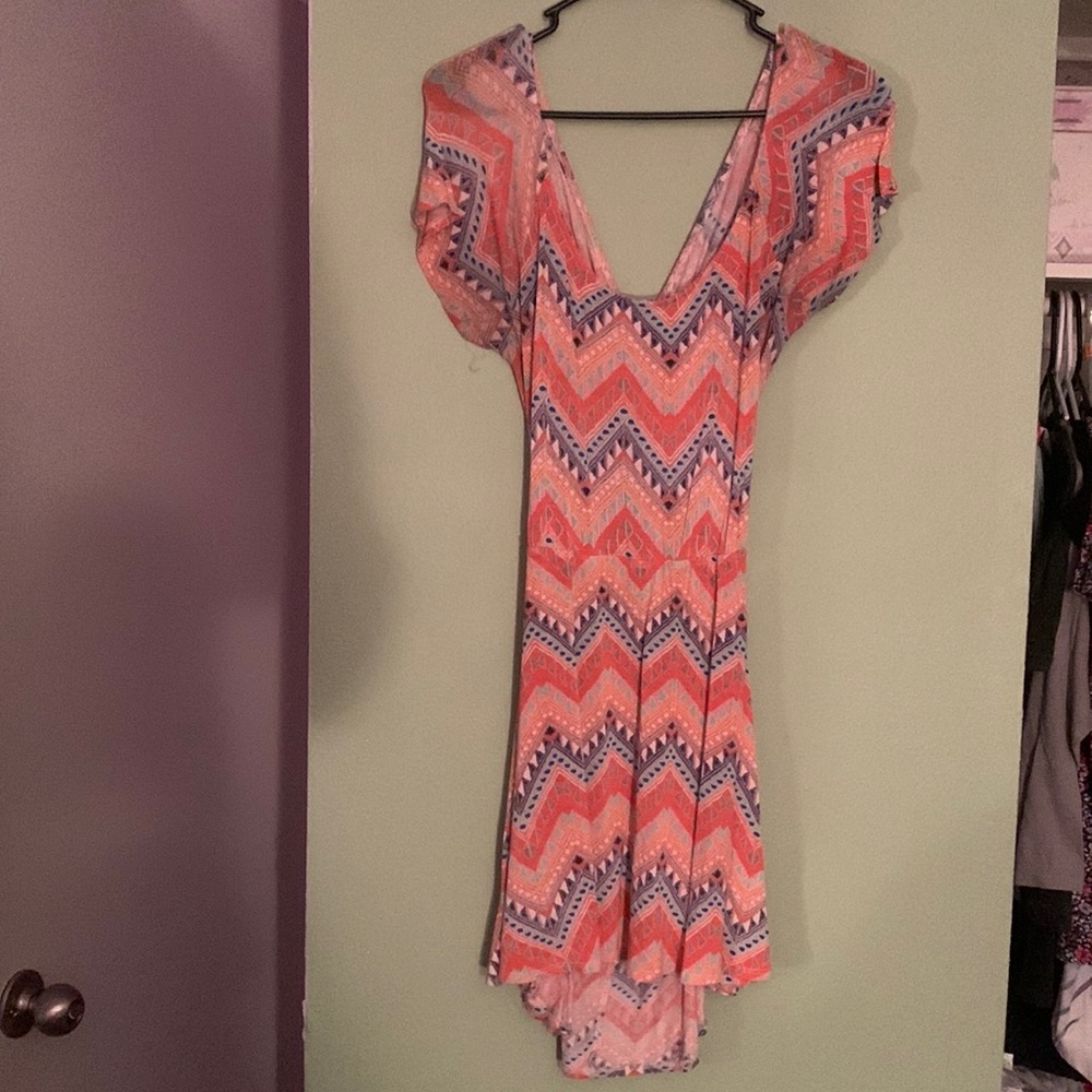 Orange boho skater dress